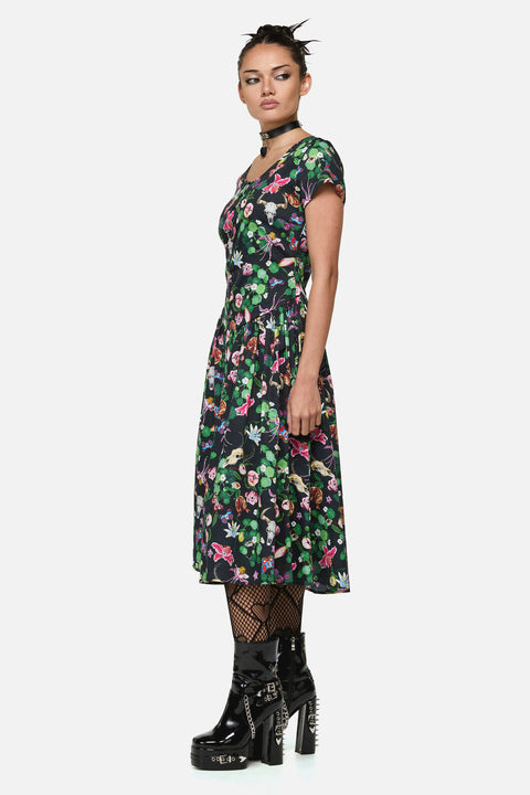See No Evil Print Midi Dress