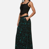Spellbook Goth Print Midi Skirt