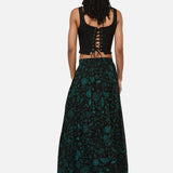 Spellbook Goth Print Midi Skirt