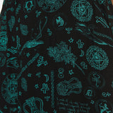 Spellbook Goth Print Midi Skirt