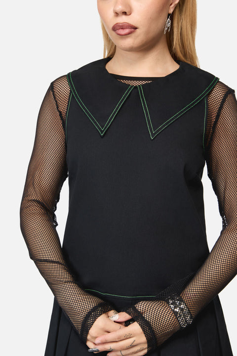 Wired Collar Sleeveless Dress