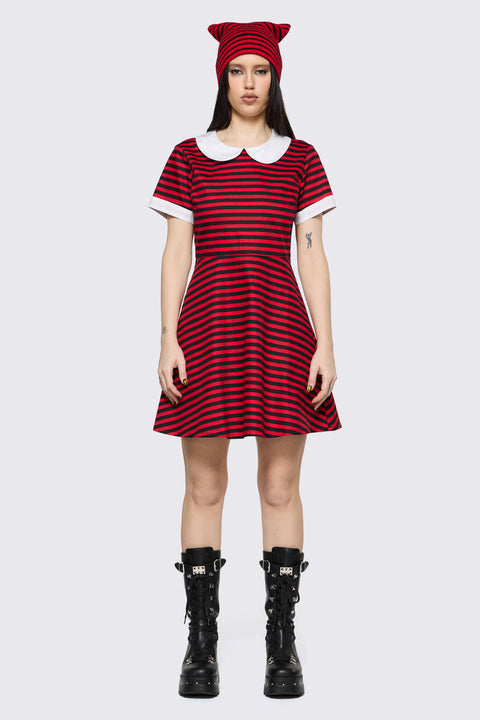 Trad Emo Stripe Skater Dress