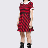 Trad Emo Stripe Skater Dress