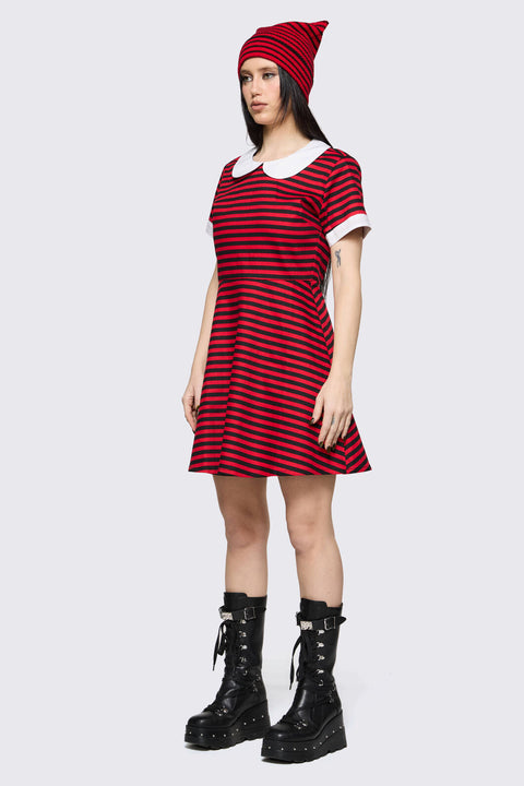 Trad Emo Stripe Skater Dress