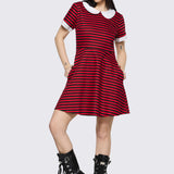 Trad Emo Stripe Skater Dress