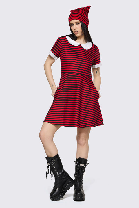 Trad Emo Stripe Skater Dress
