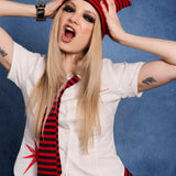 Trad Emo Tie Fitted Blouse
