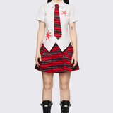 Trad Emo Tie Fitted Blouse