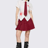 Trad Emo Tie Fitted Blouse