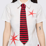 Trad Emo Tie Fitted Blouse