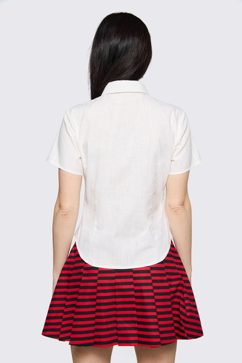 Trad Emo Tie Fitted Blouse