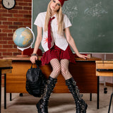 Trad Emo Tie Fitted Blouse