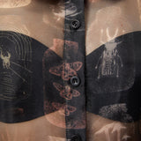 Sheer Gothic Puff Shoulder Blouse
