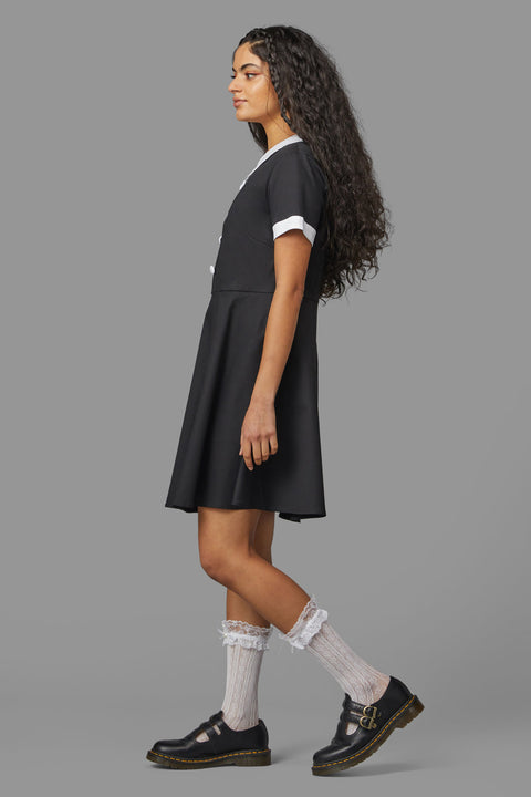 sourpuss skater dress Sourpuss Black Red Plaid Tartan Skater Dress Size S Unique Vintage Modcloth