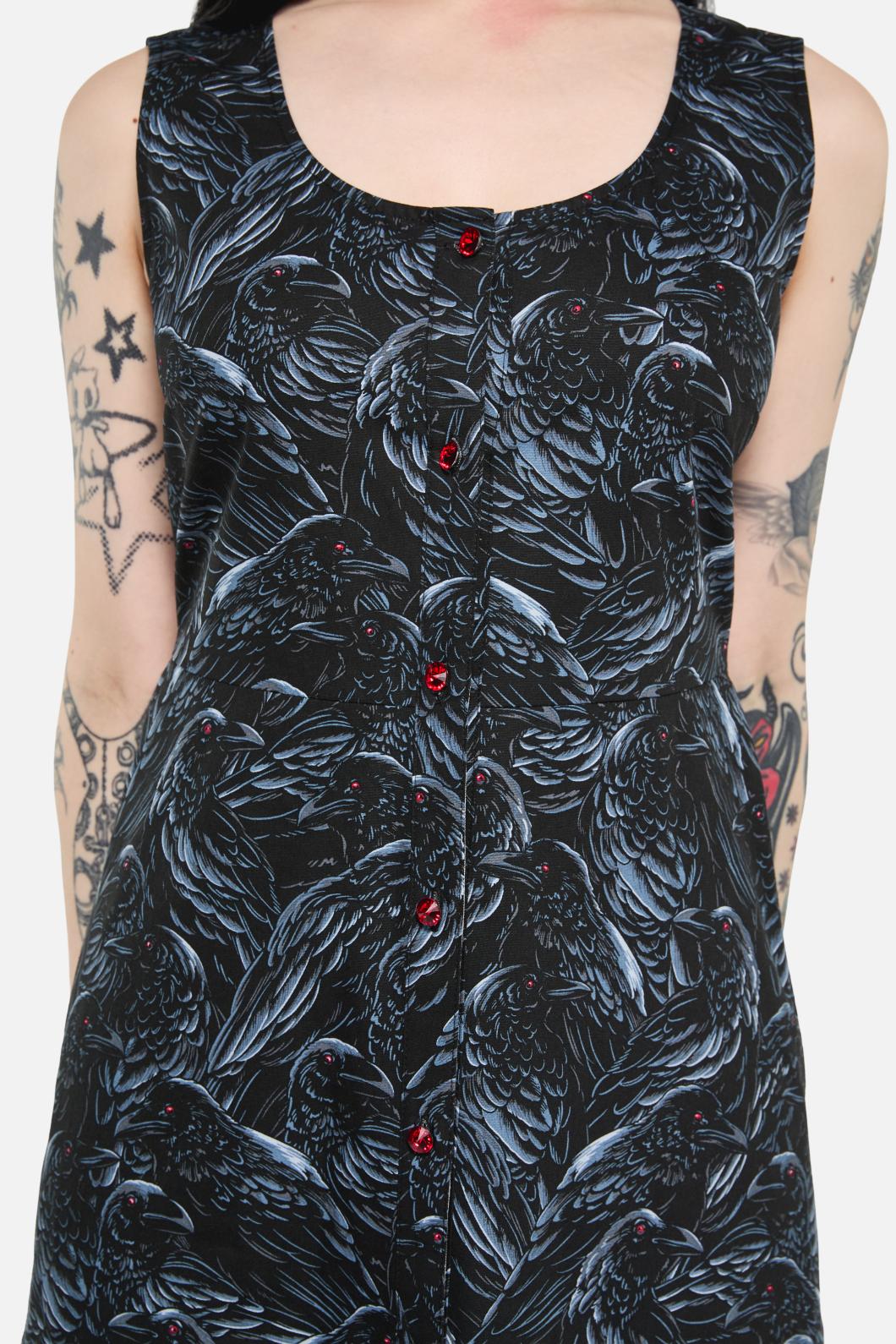 Murder Of Crows Midi Dress