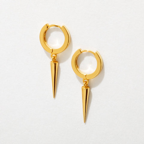 Spike Drop Huggie Hoop Earrings