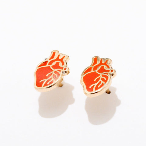 Anatomical Heart Stud Earrings