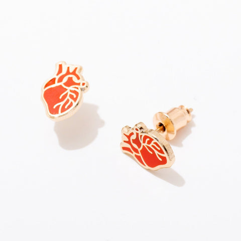 Anatomical Heart Stud Earrings