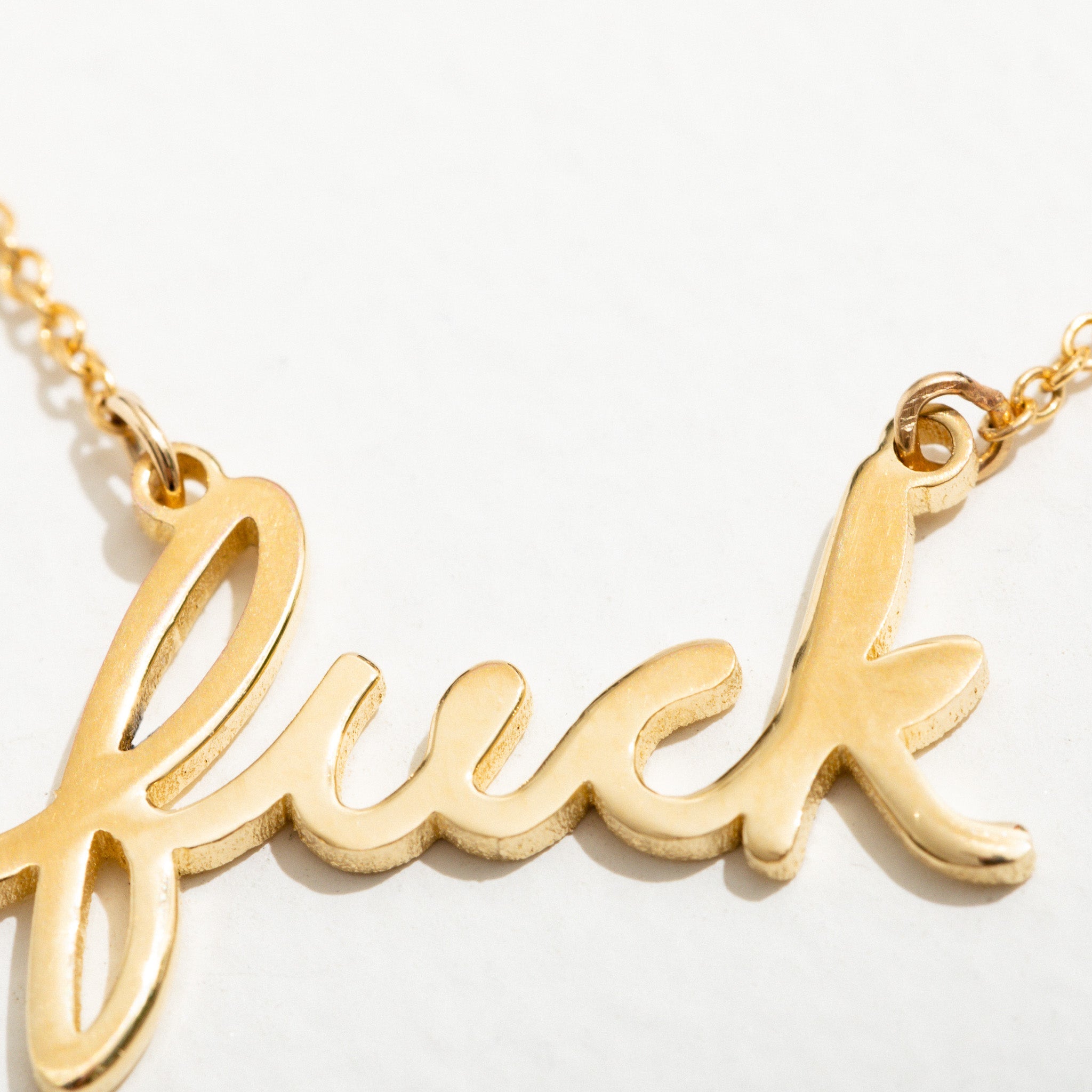 Fuck Script Necklace Sterling Silver