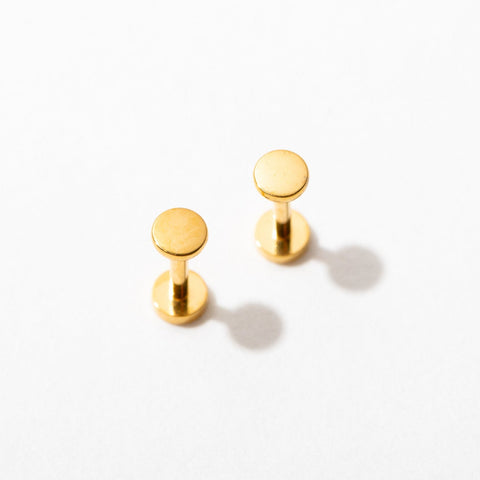 Tiny Circle Flat Back Stud Earrings
