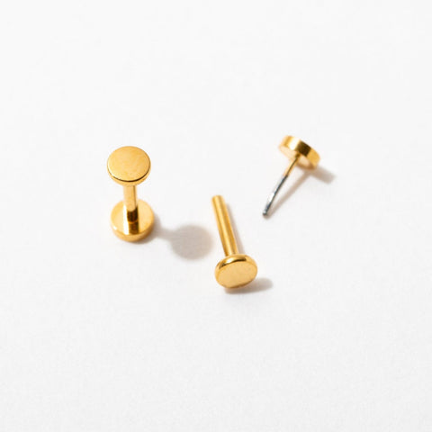 Tiny Circle Flat Back Stud Earrings