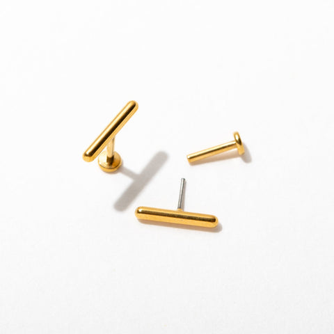 Tiny Bar Flat Back Stud Earrings