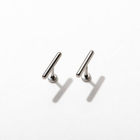 Tiny Bar Flat Back Stud Earrings