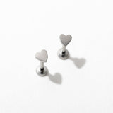 Tiny Heart Flat Back Stud Earrings