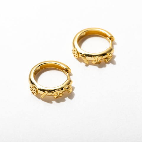 Pasta Sterling Silver Huggie Hoop Earrings