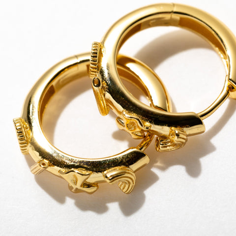 Pasta Sterling Silver Huggie Hoop Earrings