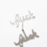 Fuck Script Stud Earrings