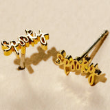 Spooky Script Stud Earrings