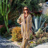Bank Striped Tunic Caftan Set