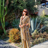 Bank Striped Tunic Caftan Set