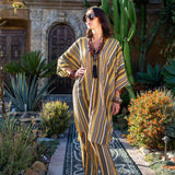Bank Striped Tunic Caftan Set