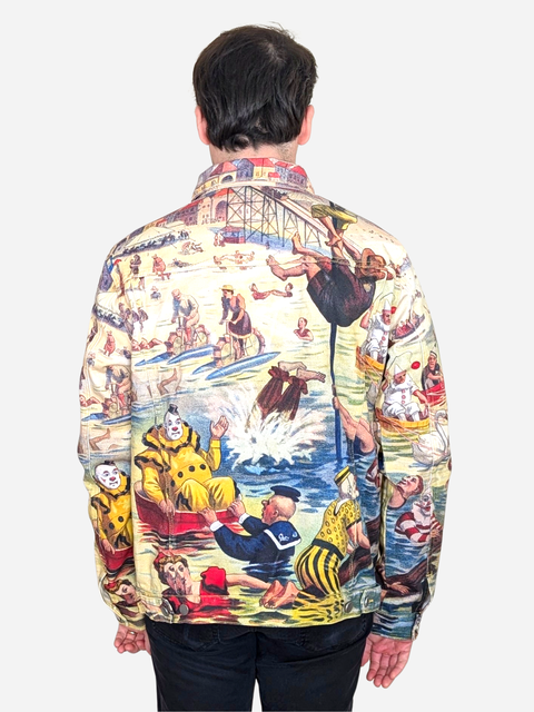 Unisex Bathing Clown Denim Jacket