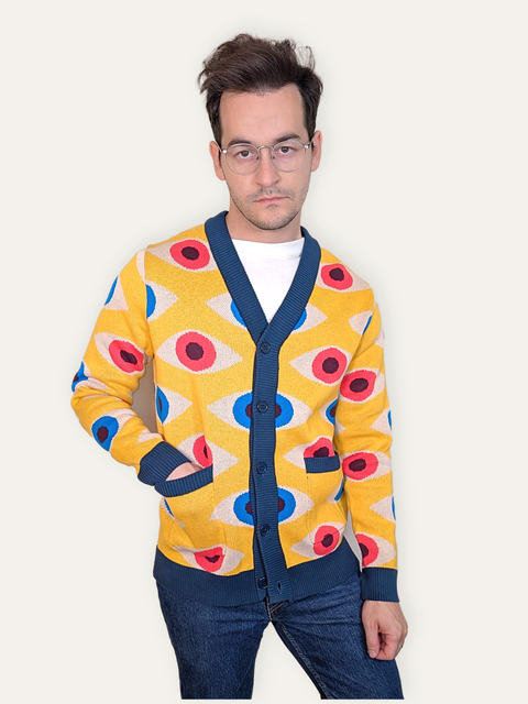 Bauhaus Eyeball Cardigan 100% Cotton