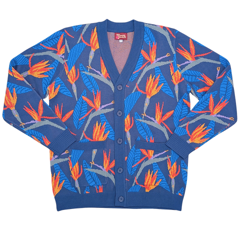 Unisex Bird of Paradise Strelitzia Cardigan