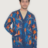 Unisex Bird of Paradise Strelitzia Cardigan 100% Cotton