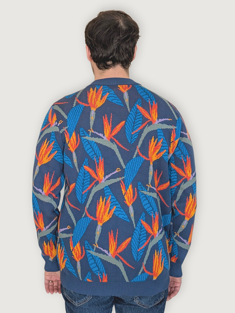 Unisex Bird of Paradise Strelitzia Cardigan