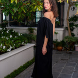 Tatjana One-Shoulder Maxi Dress in Black Diamond