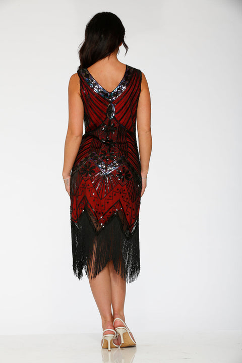Black & Red Flapper Dress