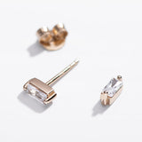 CZ Baguette Stud Earrings Sterling Silver