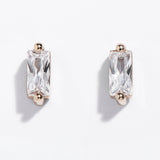 CZ Baguette Stud Earrings Sterling Silver