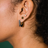 CZ Bezel Stud Earrings