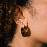 CZ Bezel Stud Earrings
