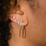 CZ Bezel Stud Earrings