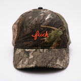 Camo Fuck Script Baseball Hat