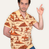 Unisex Camp Americana Button Up Knit Shirt