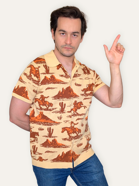 Camp Americana Button Up Knit Shirt